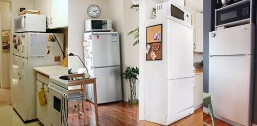 đặt lò vi sóng trên nóc tủ lạnh