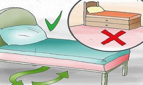 gầm giường thông thoáng giúp không khí lưu thông