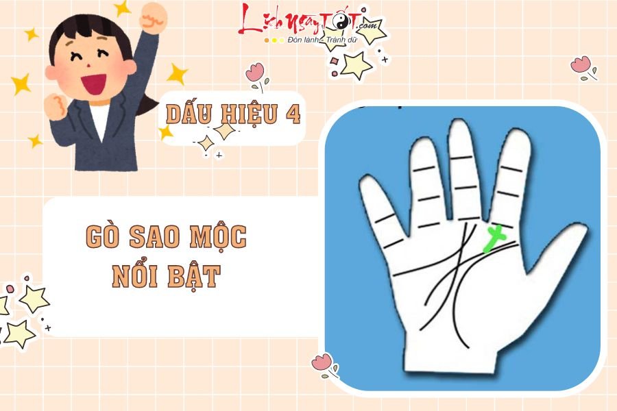 Gò sao Mộc nổi bật trên lòng bàn tay