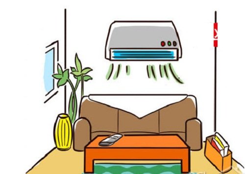 kiêng kị phòng khách lắp điều hòa trên sofa