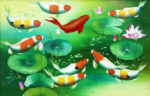 tranh cá chép tranh cá chép phong thủy