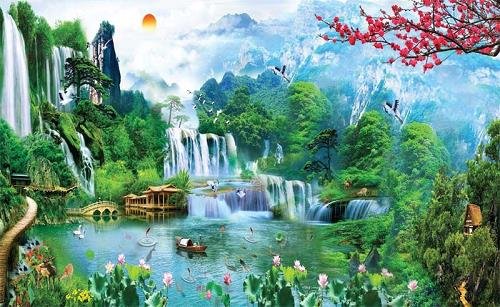 tranh sơn thủy tranh sơn thủy hút tài lộc