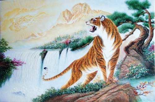 Treo tranh phong thủy rồng, hổ, ngựa